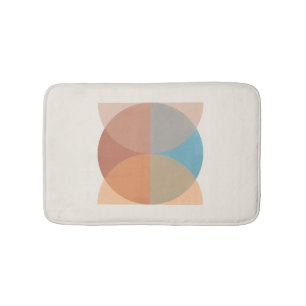Modern Abstract Earthy Tones Geometric Watercolor Bath Mat