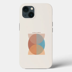 Modern Abstract Earthy Tones Geometric Watercolor iPhone 13 Case
