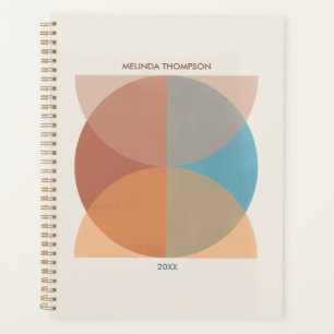 Modern Abstract Earthy Tones Geometric Watercolor Planner