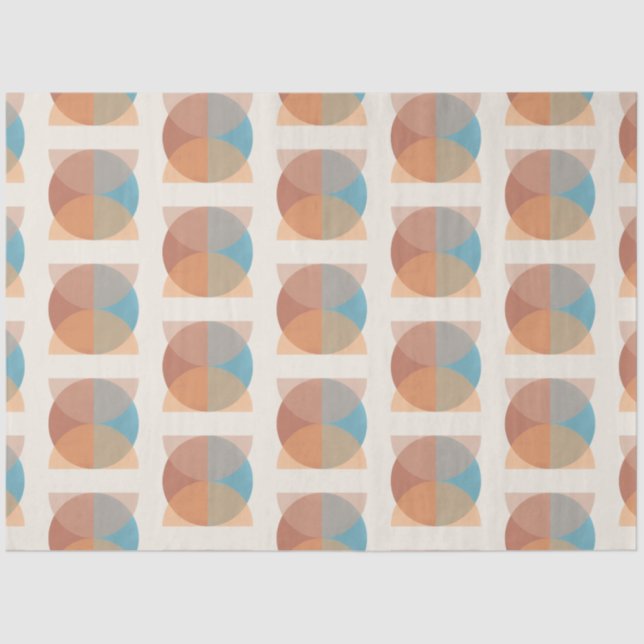 Modern Abstract Earthy Tones Geometric Watercolor Tissue Paper (Front)