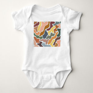 Modern abstract, earthy tones illustration. baby bodysuit