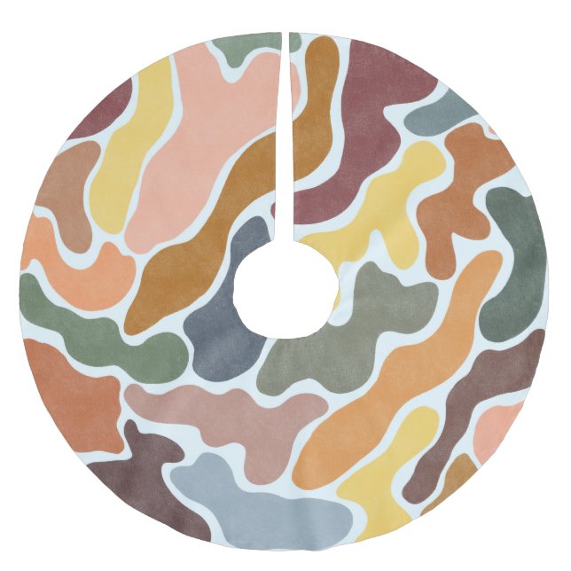 Modern abstract, earthy tones illustration. brushed polyester tree skirt (Front)
