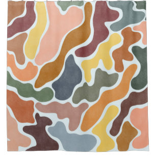Modern abstract, earthy tones illustration. shower curtain