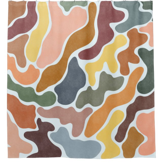 Modern abstract, earthy tones illustration. shower curtain (Front)