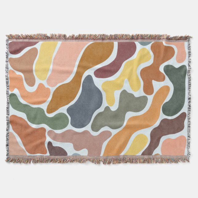 Modern abstract, earthy tones illustration. throw blanket (Front)