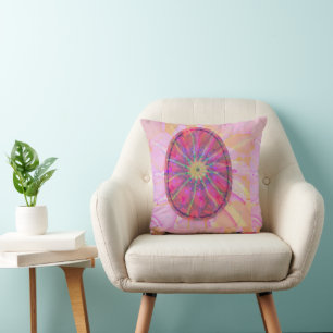 Modern Abstract Elegant Colourful Egg on Blush Pin Cushion