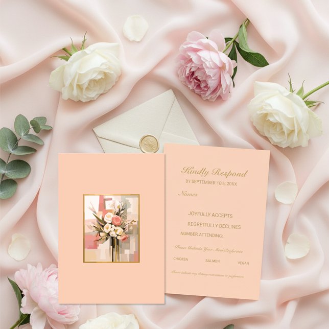 Modern Abstract Elegant RSVP Card Portrait (Creator Uploaded)
