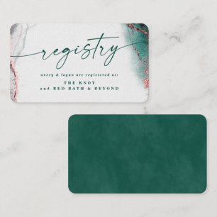 Modern Abstract Emerald Green Wedding Registry Enclosure Card