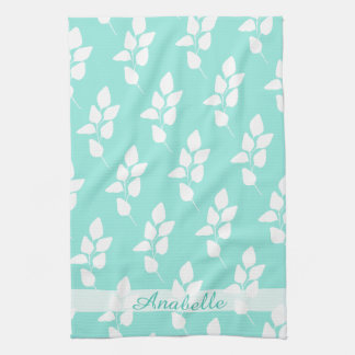 Modern Abstract Eucalyptus Branch Pattern | Tea Towel