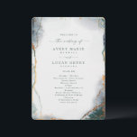 Modern Abstract Eucalyptus Green Wedding Ceremony Program<br><div class="desc">Modern Abstract Ethereal Watercolor Eucalyptus Green Wedding Programs. This modern design is beautify hand-painted with rich colours that are perfect for Summer or fall. Shown in the Eucalyptus Wedding Colour Palette colorway of: Eucalyptus Green, Pine Dark Green, 24k Gold, Enchanted Dark Navy Blue, and Misty Mint Green. With faux Gold...</div>