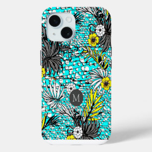 Modern Abstract Exotic Floral Art iPhone 15 Case