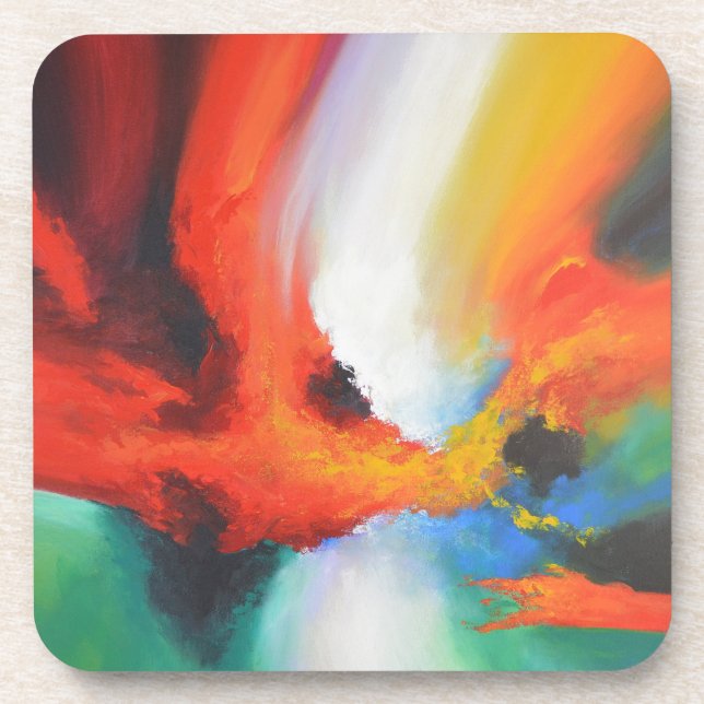 Modern Abstract Expressionism Acrlylic Painting Coaster (Front)