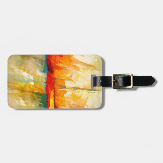 Modern Abstract Expressionist Luggage Tag (Front Horizontal)