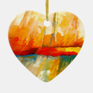 Modern Abstract Expressionist Painting Ceramic Ornament