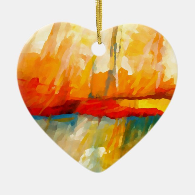 Modern Abstract Expressionist Painting Ceramic Ornament (Front)