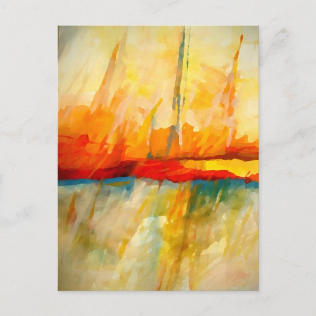 Modern Abstract Expressionist Painting Postcard (Front)