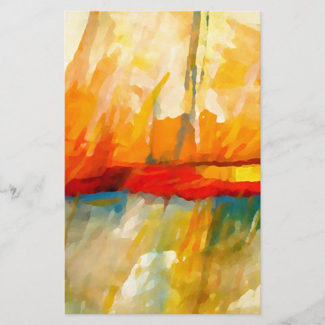 Modern Abstract Expressionist Painting Stationery (Front)