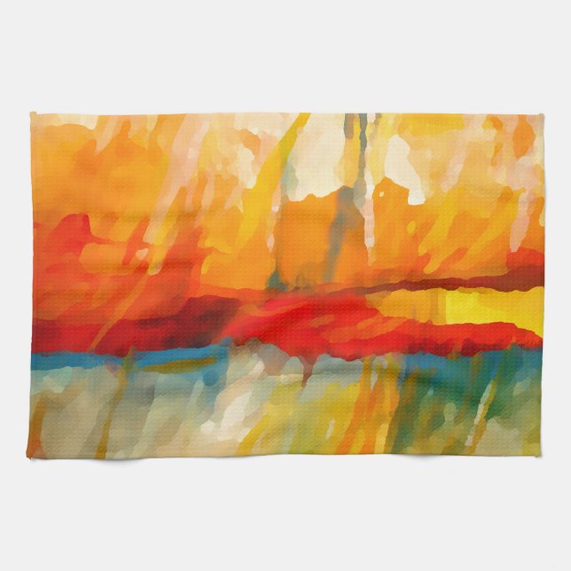 Modern Abstract Expressionist Painting Tea Towel (Horizontal)