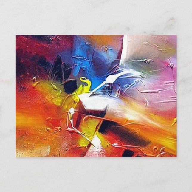 Modern Abstract Expressionist Painting Template Postcard (Front)