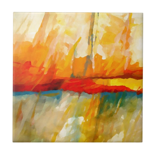Modern Abstract Expressionist Painting Tile (Front)