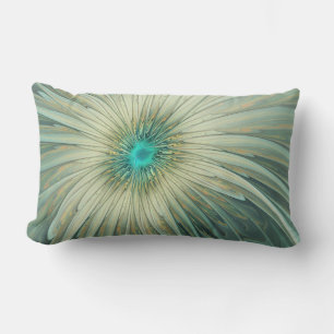 Modern Abstract Fantasy Flower Fractal Art Lumbar Cushion
