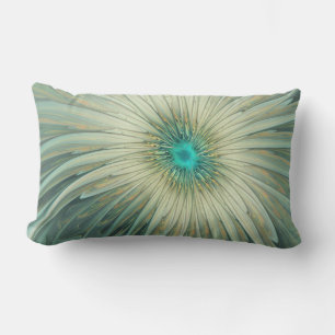 Modern Abstract Fantasy Flower Fractal Art Lumbar Cushion