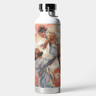 Modern Abstract Father and Child Painting Water Bottle