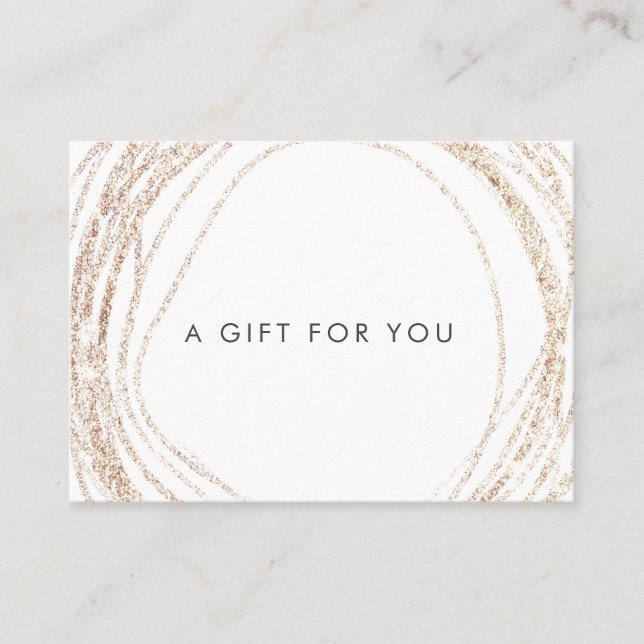 modern abstract faux gold swirl gift certificate (Front)
