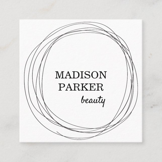 Modern Abstract Faux Rose Gold Square Business Card (Front)