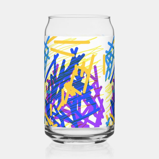 Modern Abstract Festive Paint Splash Can Glass (Front)