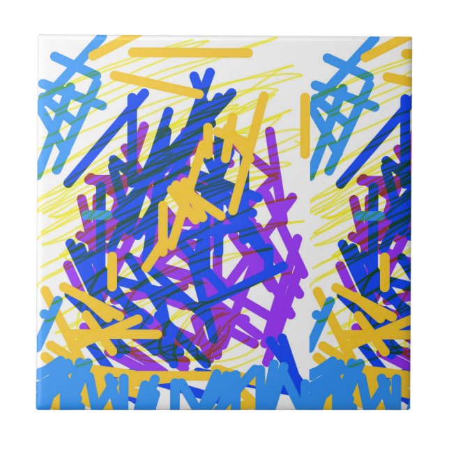Modern Abstract Festive Paint Splash Ceramic Tile (Front)