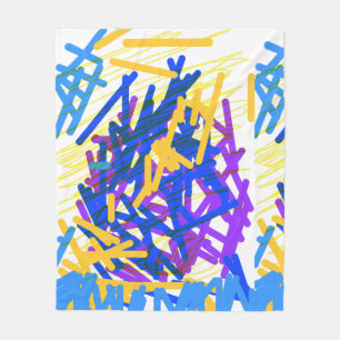 Modern Abstract Festive Paint Splash  Fleece Blanket