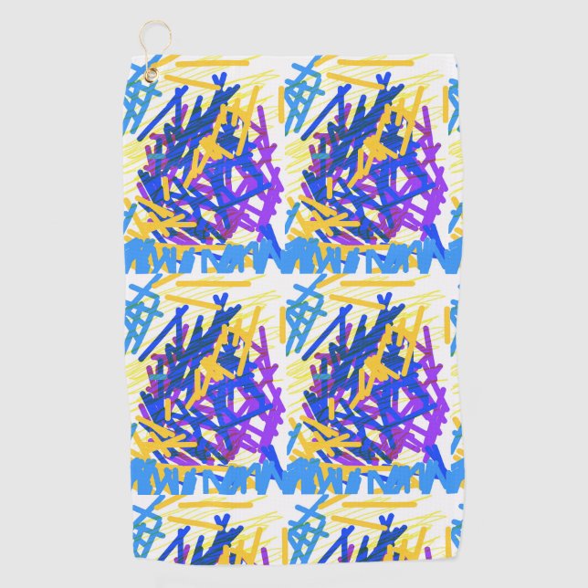 Modern Abstract Festive Paint Splash Golf Towel (Front)
