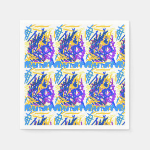 Modern Abstract Festive Paint Splash Napkin