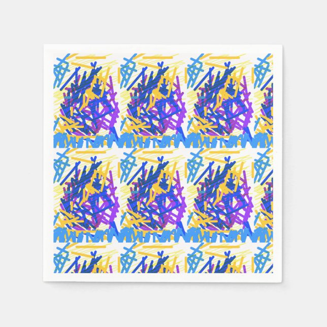 Modern Abstract Festive Paint Splash Napkin (Front)