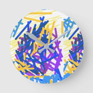Modern Abstract Festive Paint Splash Round Clock