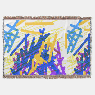Modern Abstract Festive Paint Splash Throw Blanket
