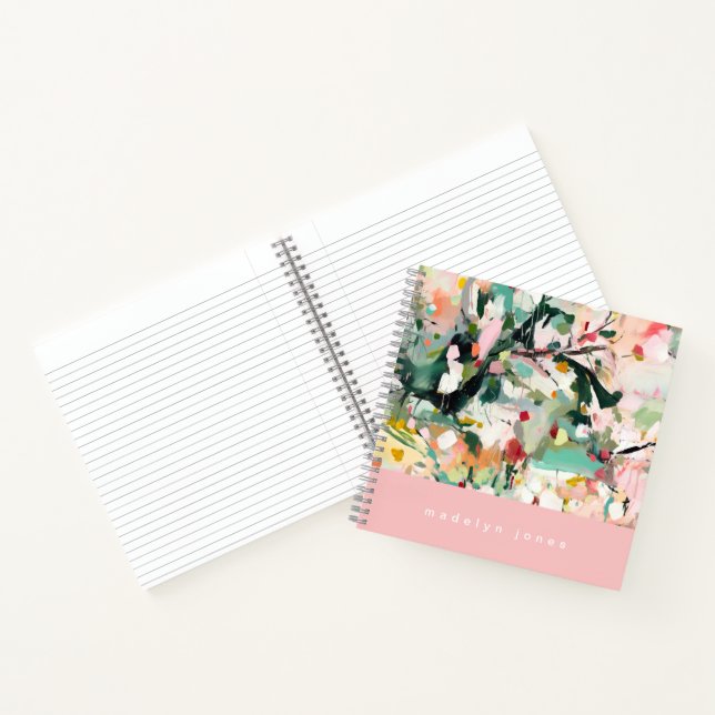 Modern Abstract Floral Art Personalised Notebook (Inside)