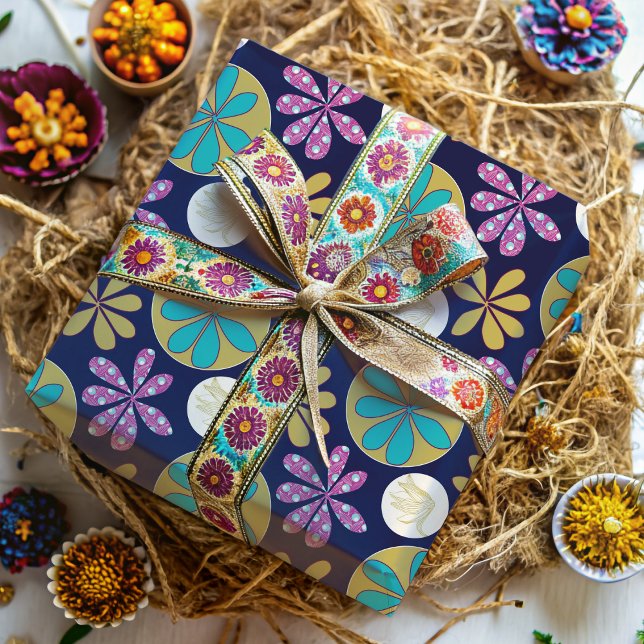 Modern Abstract Floral Colourful  Wrapping Paper (Creator Uploaded)