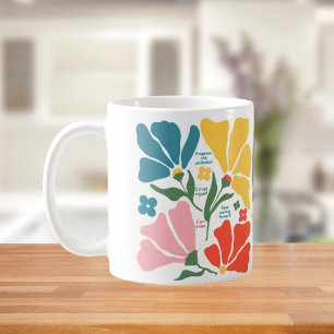 Modern Abstract Floral Gift, Positive Affirmation Coffee Mug
