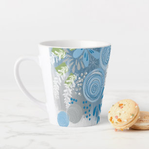 Modern Abstract Floral Latte Mug