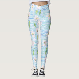 Modern Abstract Floral Line Pattern (10) Leggings