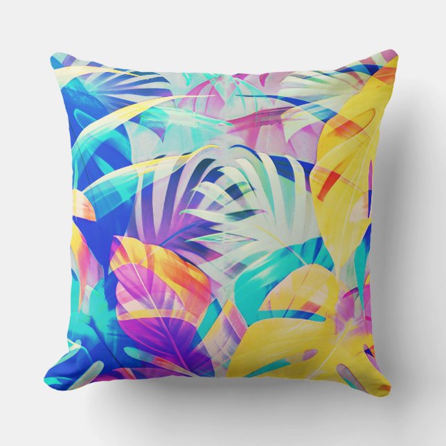 Modern Abstract Floral Pastel Colour Cushion (Front)