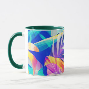 Modern Abstract Floral Pastel Colour Mug