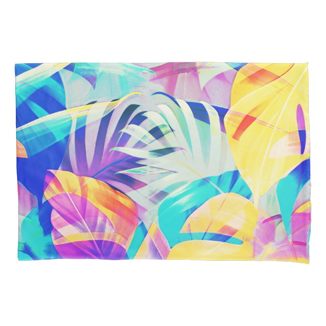 Modern Abstract Floral Pastel Colour Pillowcase (Front)