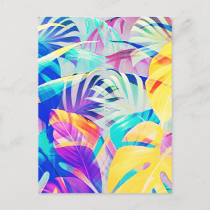 Modern Abstract Floral Pastel Colour Postcard