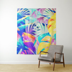 Modern Abstract Floral Pastel Colour Tapestry