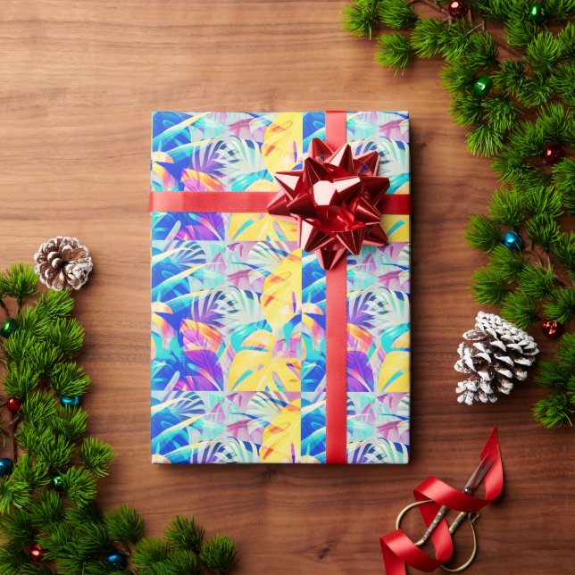 Modern Abstract Floral Pastel Colour Wrapping Paper (Holiday Gift)