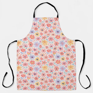 Modern Abstract Floral Pattern Apron