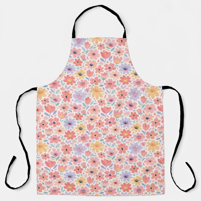Modern Abstract Floral Pattern Apron (Front)